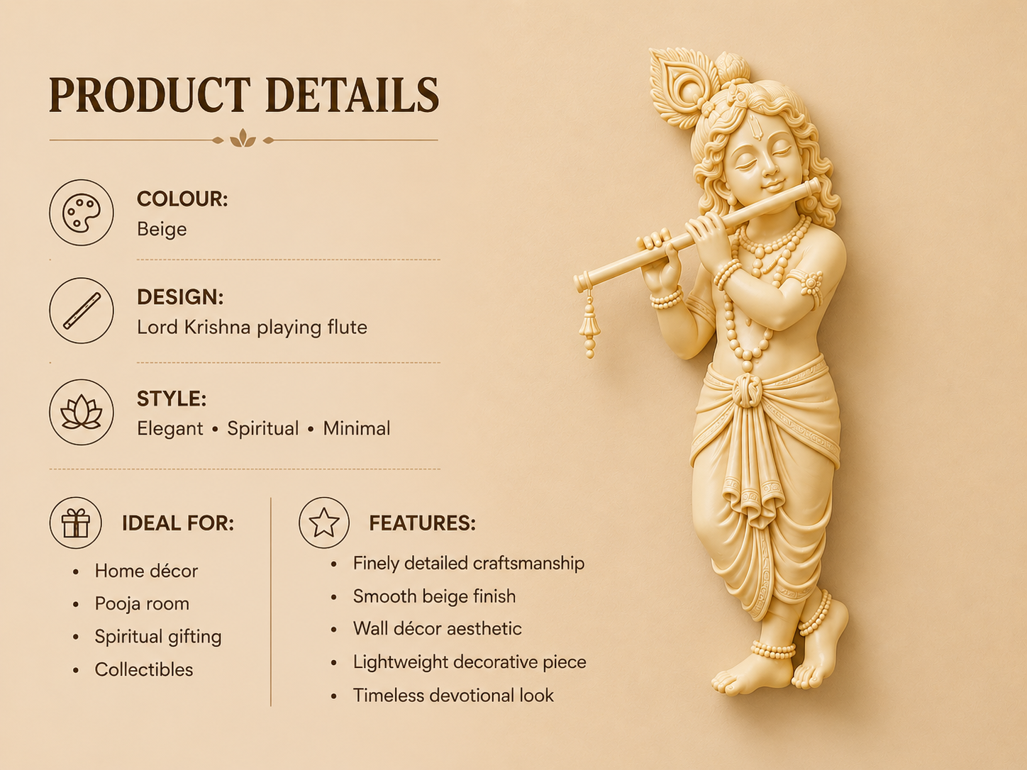 Shree Krishna wall mount 