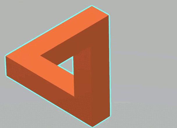 Ilusión óptica - Triángulo de Penrose