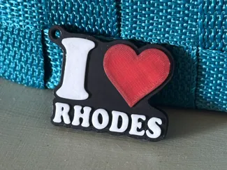 I Love Rhodes Keychain