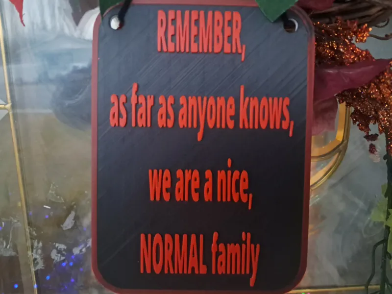 Nice Normal Family (Sure... Not!) – Funny Sign