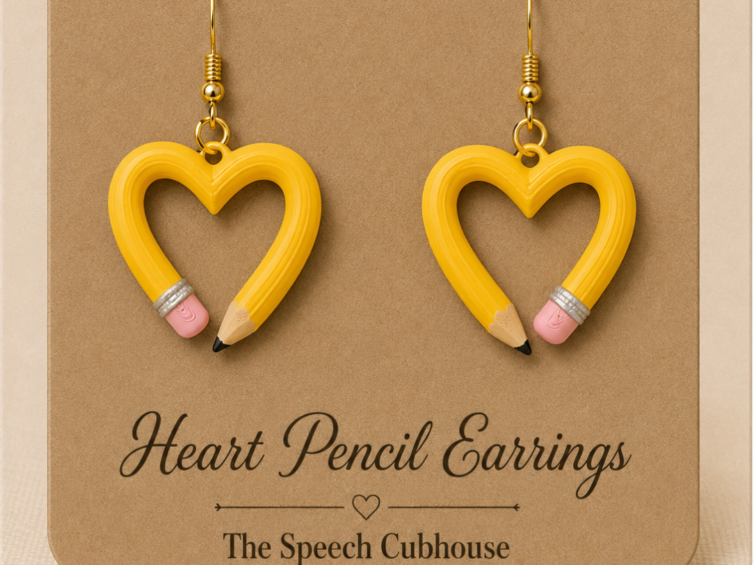 Heart Pencil Earrings 3D model