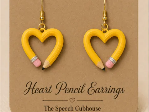 Pendientes: Heart Pencil Earrings — referencia de MakerWorld