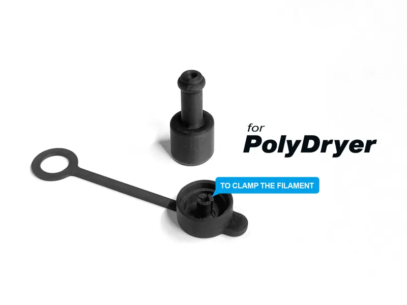 Polydryer PTFE tube blocker & clamp the filament