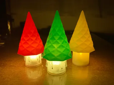 Spiraled Christmas Tree Tea Light Lamp