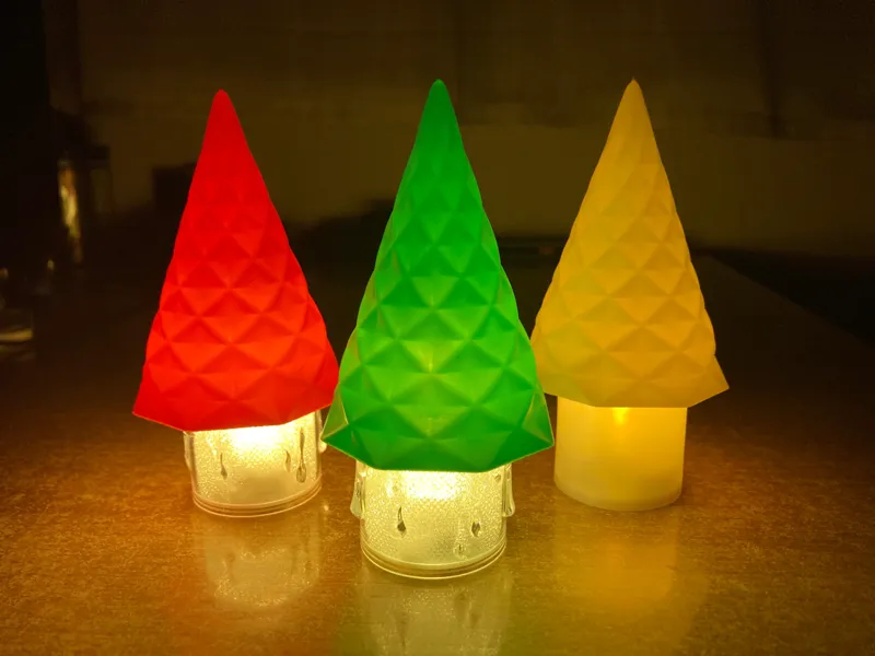 Spiraled Christmas Tree Tea Light Lamp