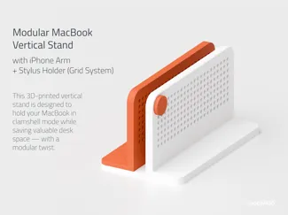 Modular MacBook Vertical Stand – with iPhone Stand