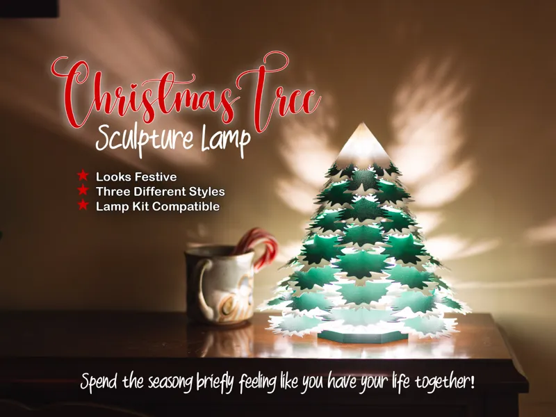 Festive Christmas Tree Sculpture Lamp