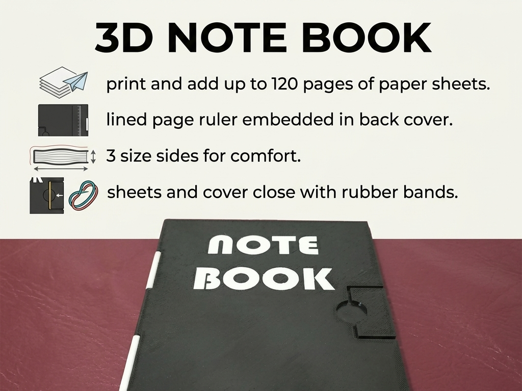 3D PRINTABLE NOTE BOOK