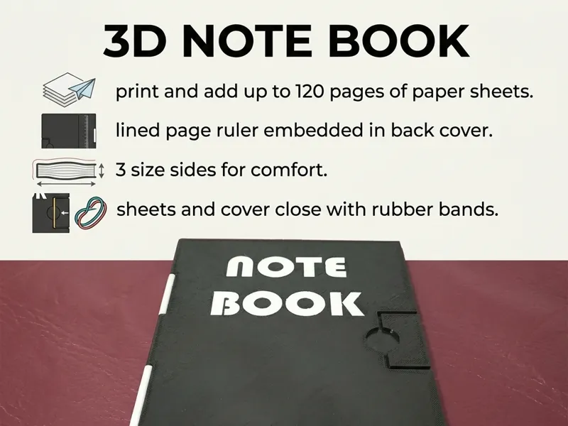 3D PRINTABLE NOTE BOOK