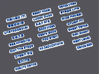 Dance Pin Text