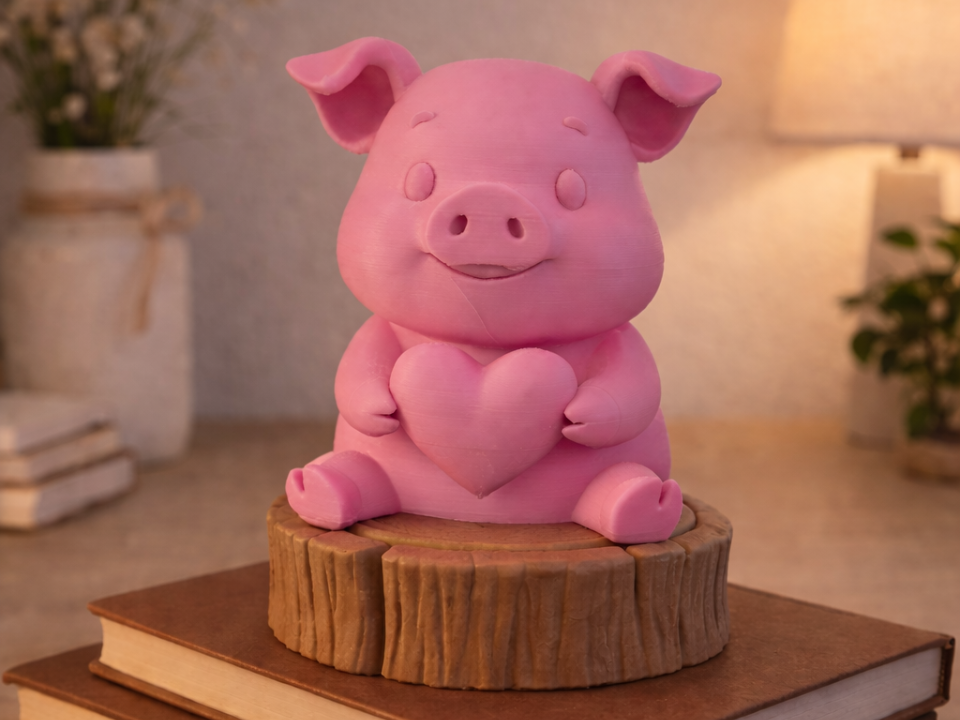 Cute Pig with Heart – Valentine Decoration 