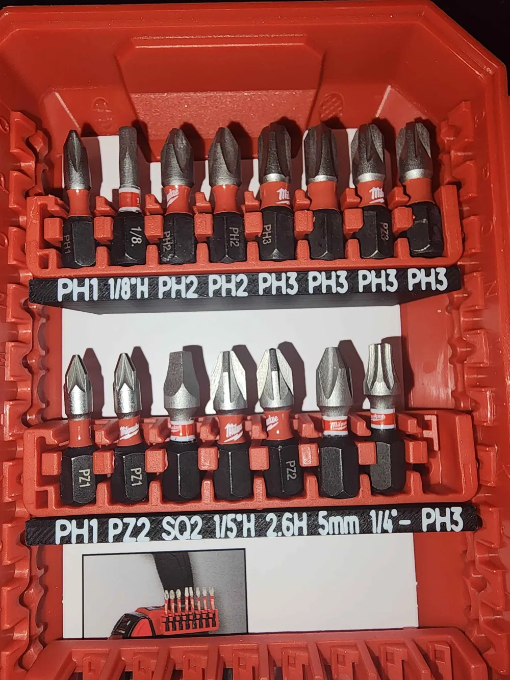 Bit Label Milwaukee Snap-In Bit Row Labels (6 & 8 Slot) - Free 3D Print Model ...