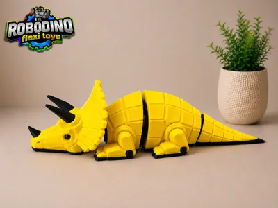 Articulated flexi toy - Robot dinosaur Triceratops