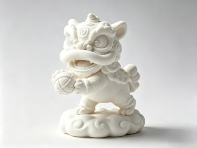 Embroidered Ball Lion