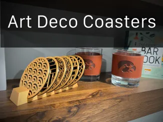 Art Deco Coasters with Holder (No AMS Required)