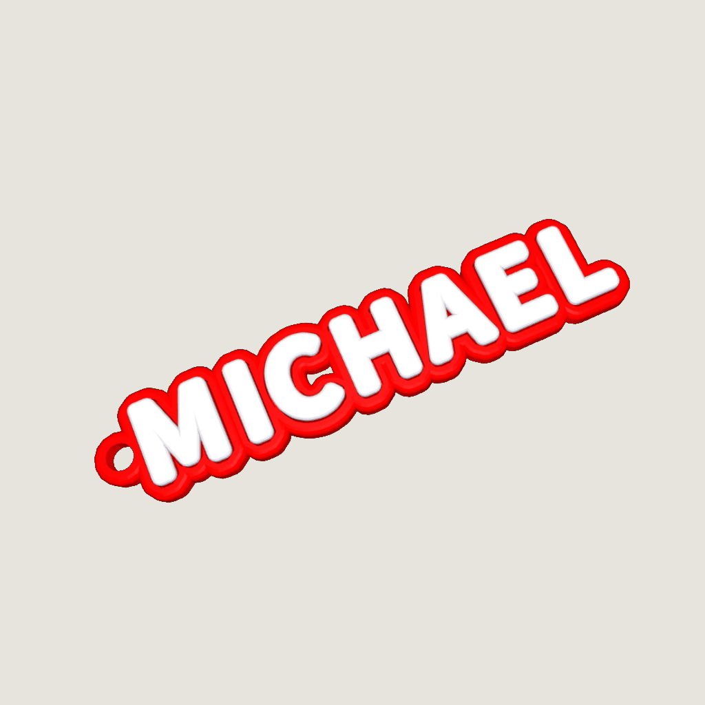 Miniatura 5 do modelo 3D Customizable Puffy Rounded Name Keychain