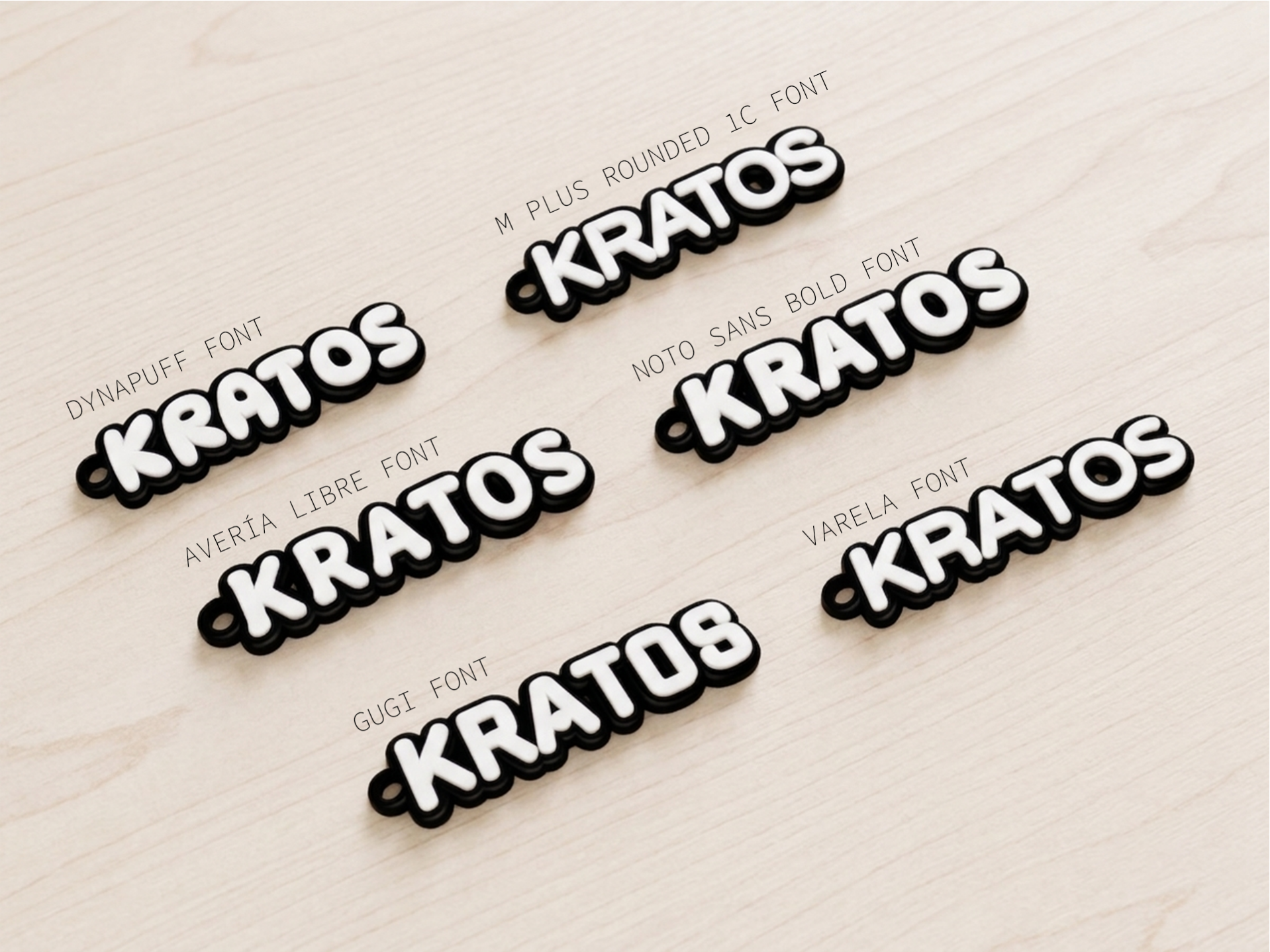 Customizable Puffy Rounded Name Keychain
