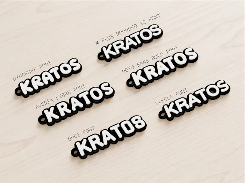 Customizable Puffy Rounded Name Keychain
