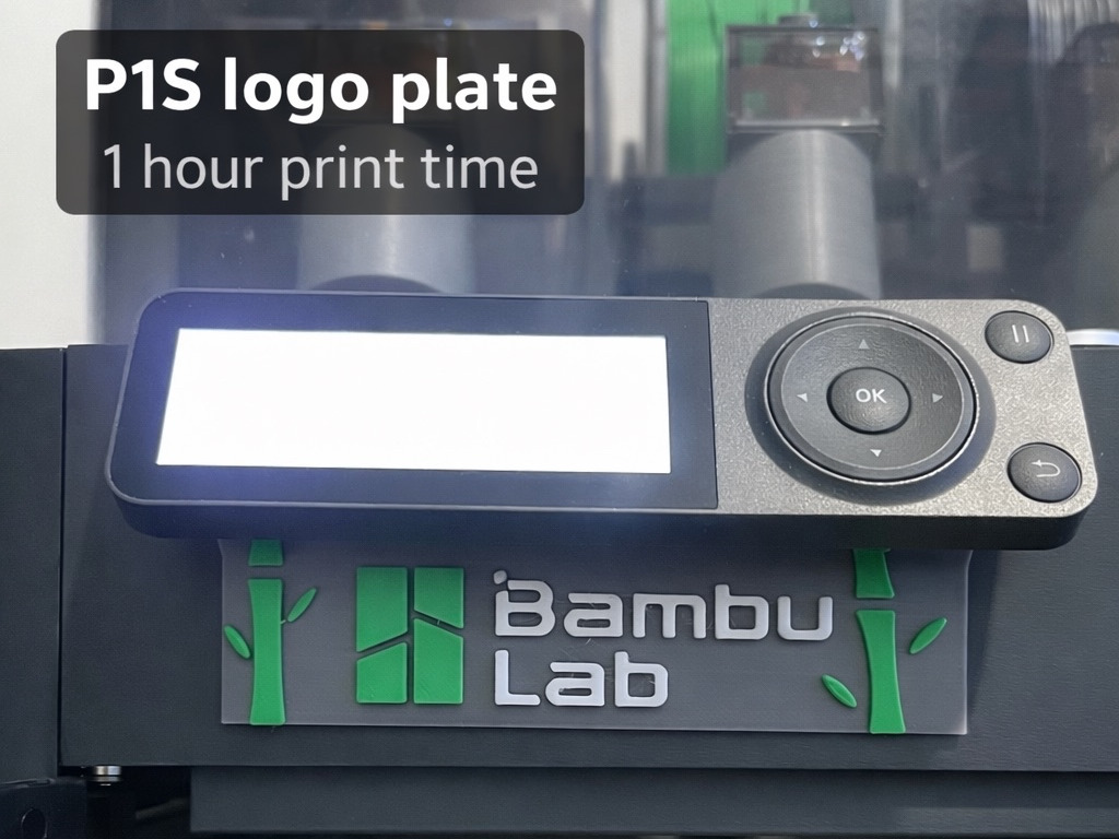 Bambu Lab P1S Front Logo Plate (Snap-On)