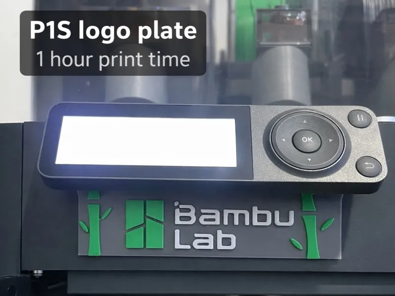 Bambu Lab P1S Front Logo Plate (Snap-On)