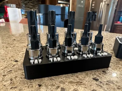 9 pc Star Point Socket Organizer With Base Remix
