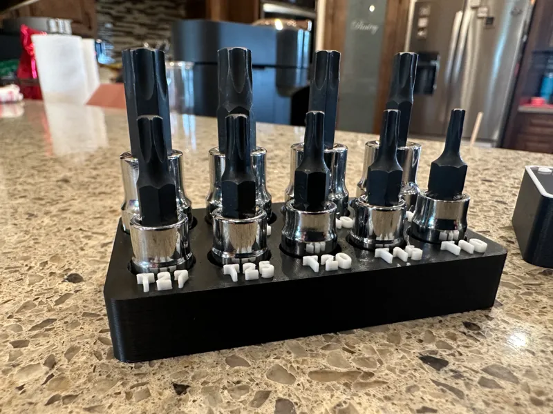 9 pc Star Point Socket Organizer With Base Remix