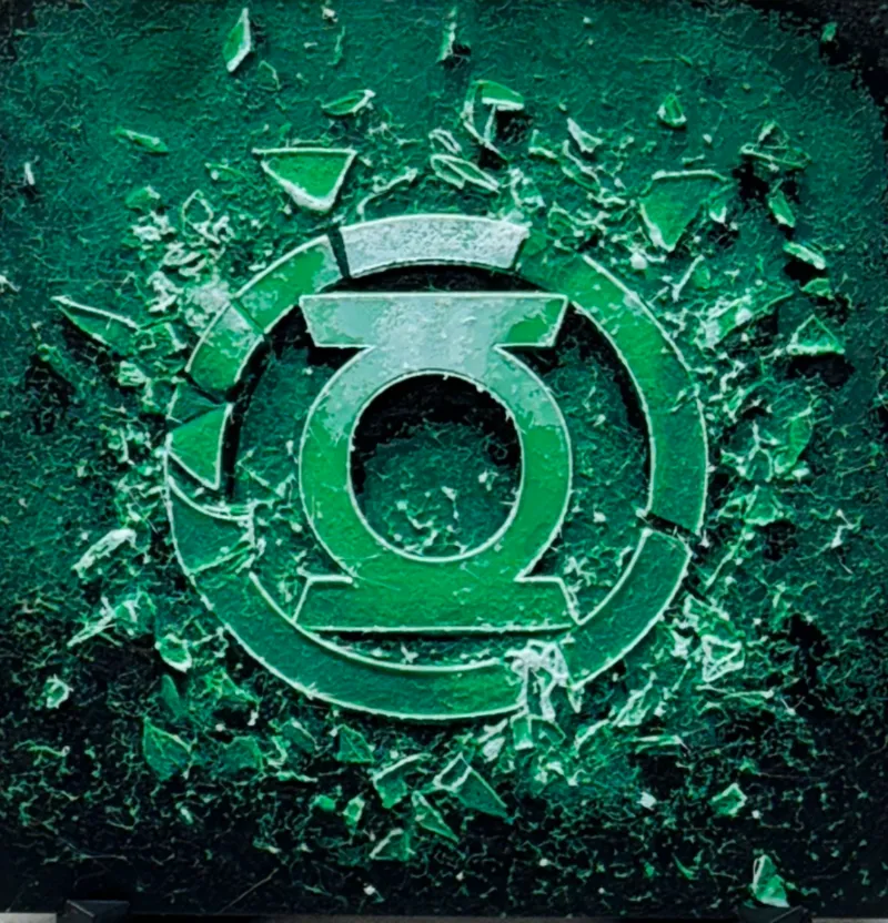 Shattered Green Lantern Hueforge Wall/Desk Decor