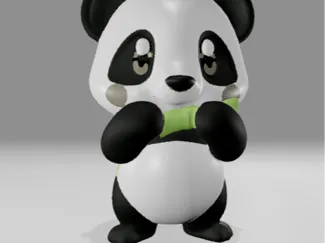 Panda eating bambu