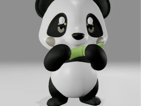 Panda eating bambu