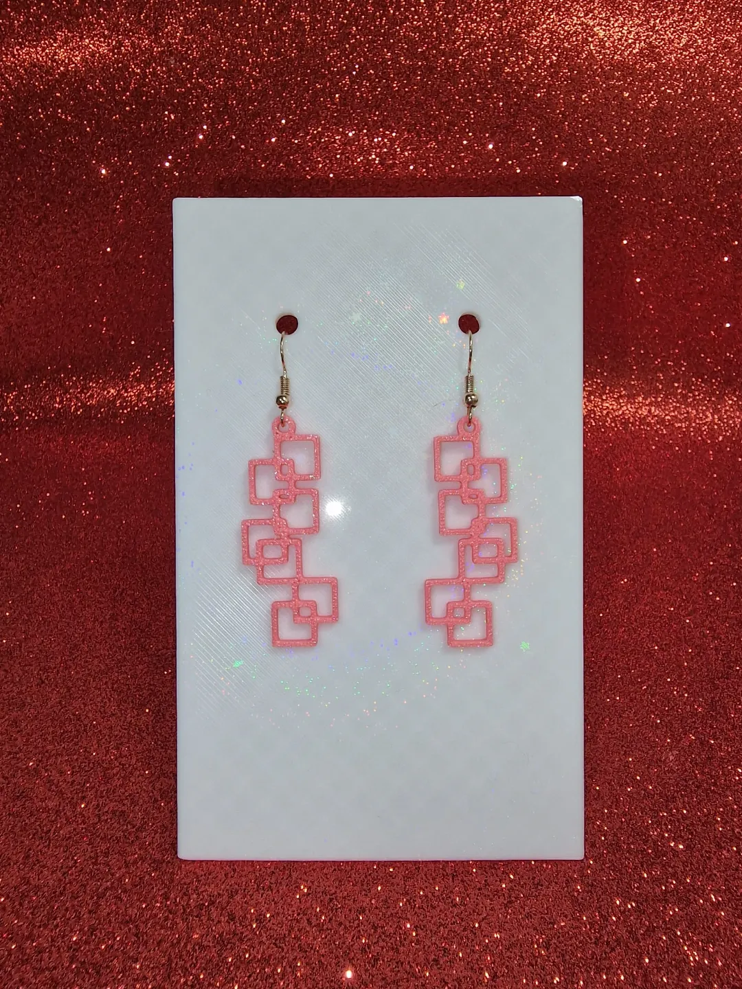 Multi square earrings view 2