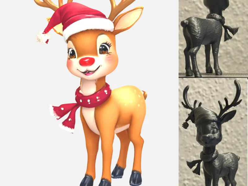 Christmas Deer with cute hat and scarf for