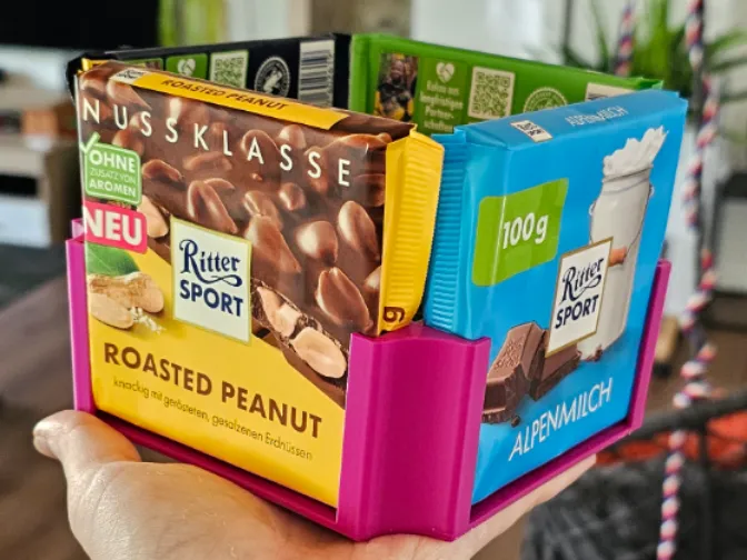 Caja o estuche: Ritter Sport Box Geschenkbox. Referencia del modelo original.