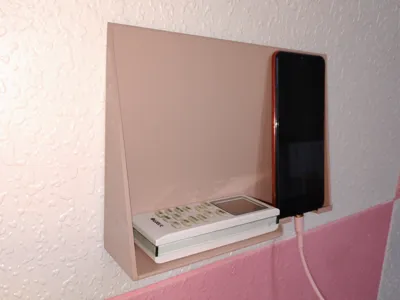 Wall-Mounted Bedside Phone Remote Control Organizer (Rechargeable)