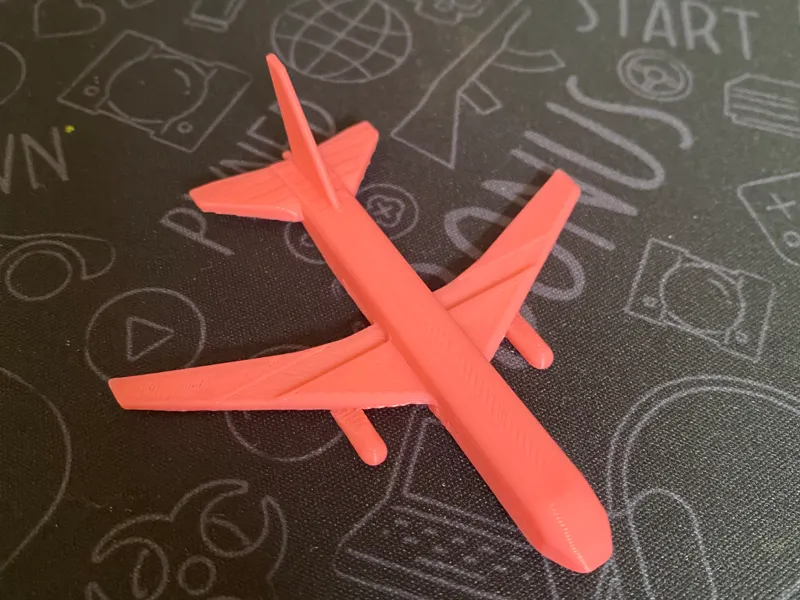 Toy airplane with support