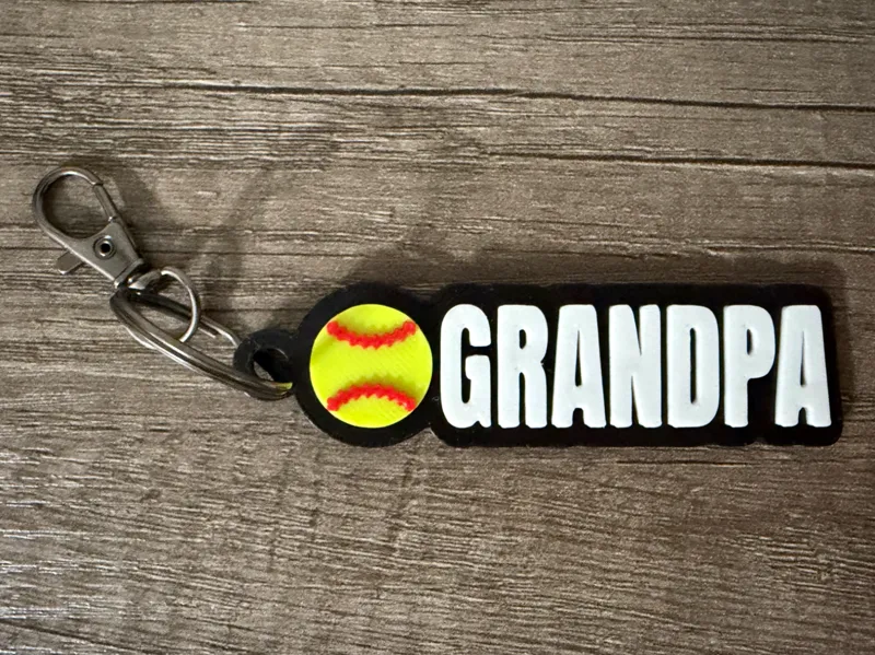 Baseball Softball Grandpa Keychain
