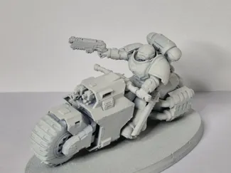 Sci-Fi Assault Biker with Pistol and Sword