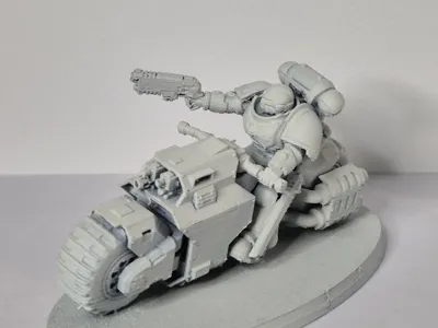Sci-Fi Assault Biker with Pistol and Sword