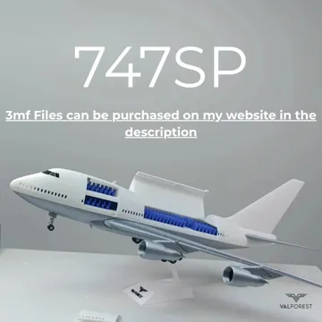Modelo para impresión 3D: Beoing 747SP 1/100 scale model — vista de referencia 3