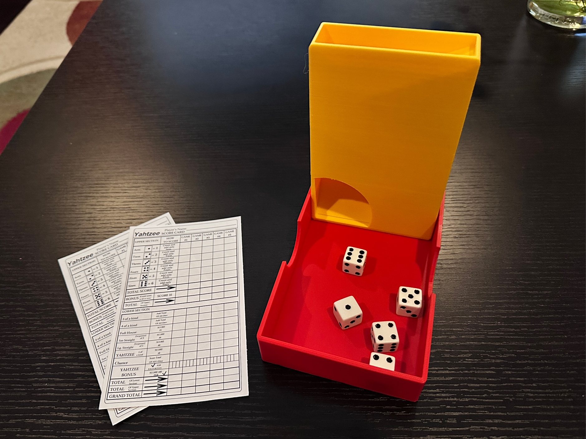 Travel Dice Tower with Scorecard Storage