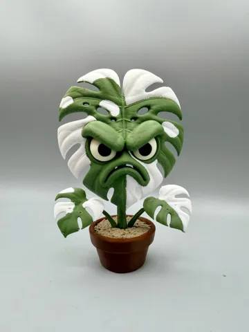 Modelo para impresión 3D: Grumpy Monstera — vista de referencia 3
