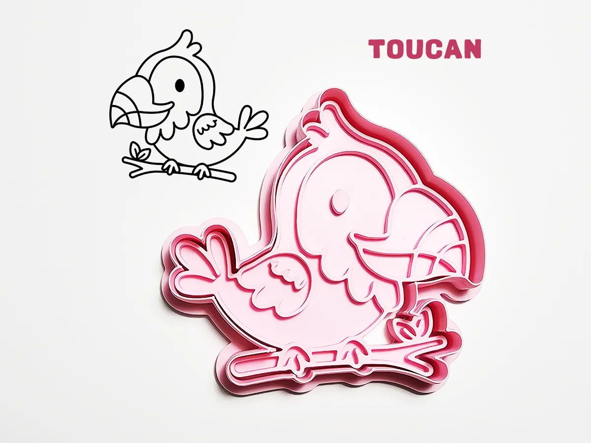 Emporte-pièce toucan avec tampon