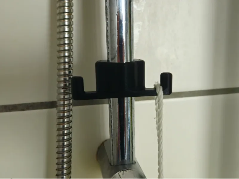 Duschstangenhalter mit zwei Haken - 22mm - elegant