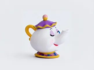 茶壶太太-美女与野兽茶壶杯子可爱摆件女童涂色过家家玩具
