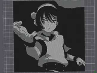Toph avatar blanco y negro para AMS