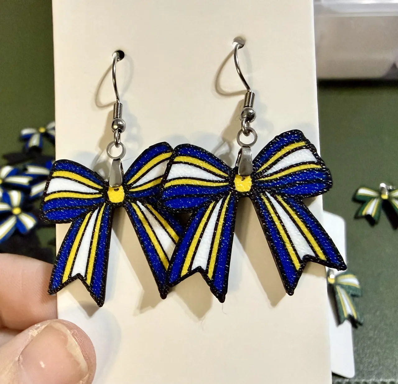 Cheer Hairbow Earrings view 2