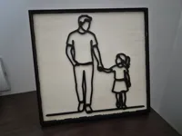 Tableau ligne art père et fille — photo 4