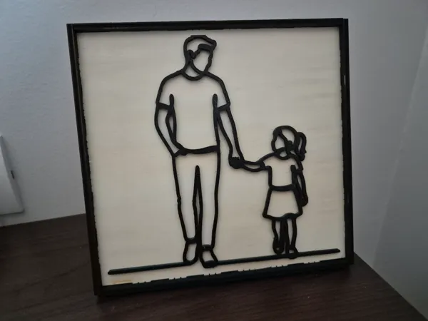Tableau ligne art père et fille