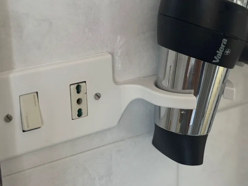 Hair Dryer holder With electric socket cover.
