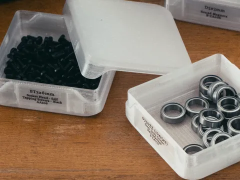 Small Parts Storage Box w/Gridfinity tray view 2
