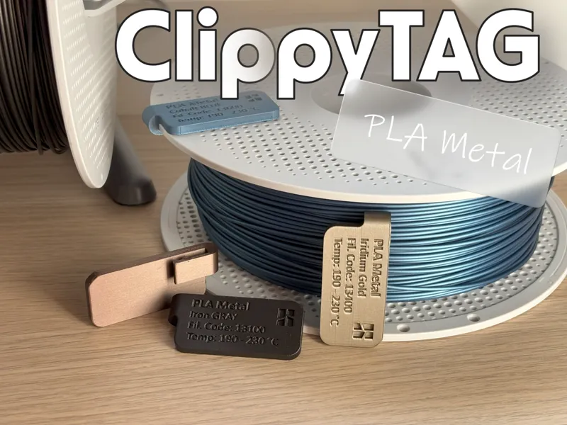 ClippyTAG: PLA Metal - Filament Clip Tag